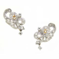 Pendientes diamantes vintage inspiración floral