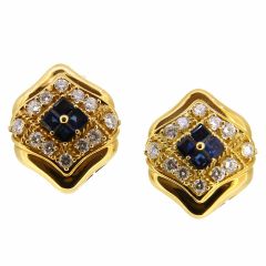 Pendientes Yanes oro, diamantes y zafiros