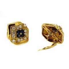 Pendientes Yanes oro, diamantes y zafiros