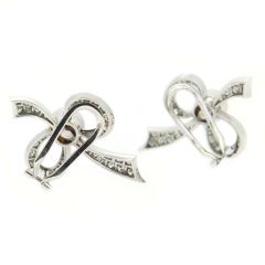 Pendientes lazada platino, diamantes y perlas