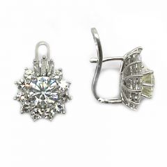 Pendiente rosetón diamantes vintage