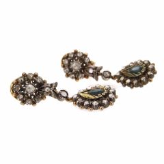 Pendientes estilo Victoriano zafiros y diamantes
