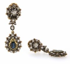 Pendientes estilo Victoriano zafiros y diamantes
