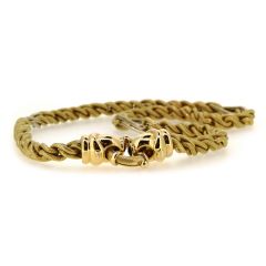Gargantilla cordón oro 18k con detalle cabujon rubi y zafiro
