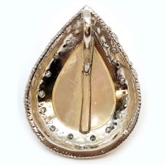 Colgante años 50 con perilla de perla mabe y diamantes