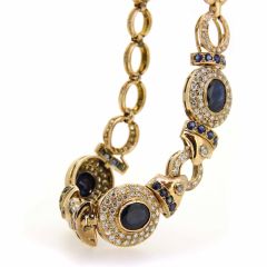 Gargantilla con zafiros y diamantes