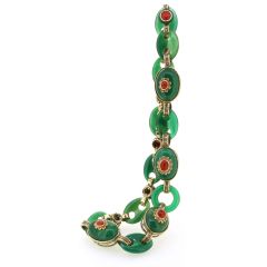 Gargantilla ágata verde, coral y diamante
