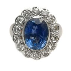 Sortija con zafiro Ceylan y diamantes