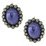 Pendientes con tanzanita y diamante estilo liberty