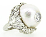 Sortija perla y diamantes, Colección Marfil Heritage Sortija perla y diamantes, Colección Marfil Heritage